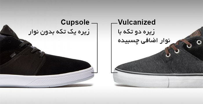 تفاوت زیره Vulc و Cupsole در کفش های اسکیت
