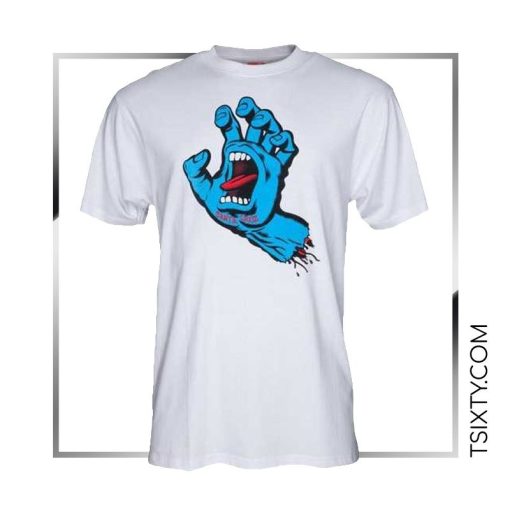 قیمت و خرید تی شرت سانتا کروز مدل Screaming Hand سفید #223 - انواع تیشرت ورزشی اسکیت برد دخترانه و پسرانه،مردانه و زنانه،اورجینال و مارک دار اصلی در Tsixty