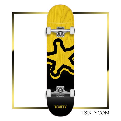 قیمت و خرید اسکیت برد کامل TSIXTY مدل لوگو ستاره زرد